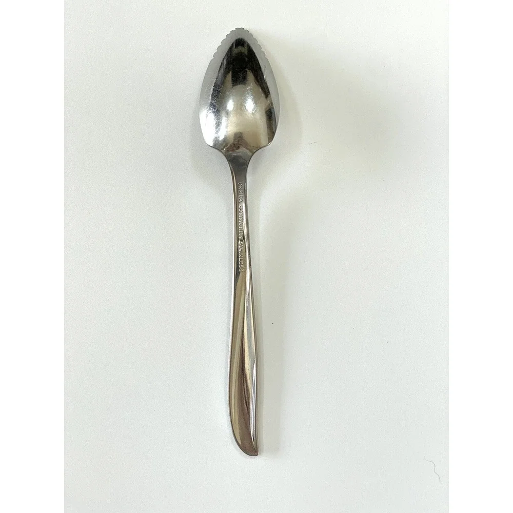 Oneida Community Stainless MCM Twin Star Atomic Serrated Grapefruit Spoon